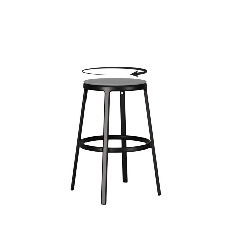 Tabouret ROUND&ROUND assise en tissu pivotante - cuisine confort