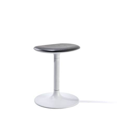 Tabouret bas avec assise rembourréee - coloris noir et blanc modèle FLINK