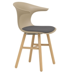 chaise rétro design pieds en bois avec assise rembourrée