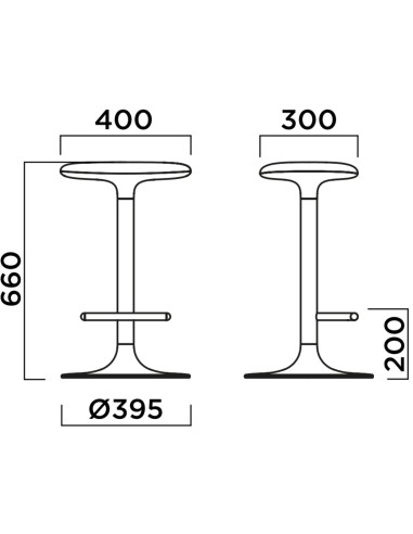 Dimensions FLINK kitchen stool