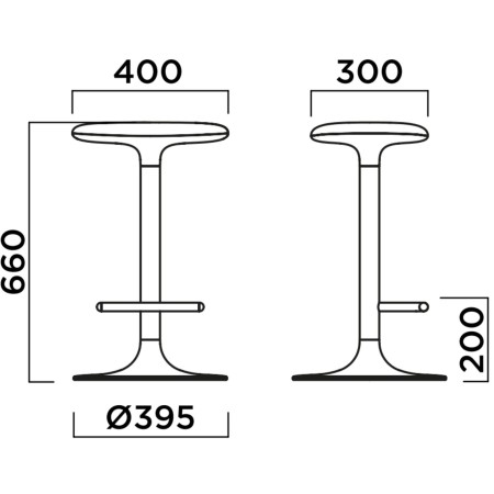Dimensions FLINK kitchen stool
