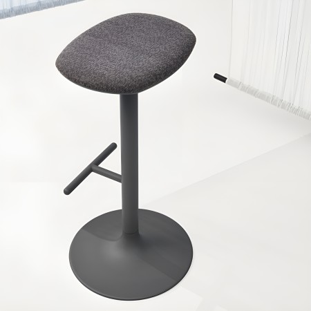Tabouret de cuisine hauteur 66cm avec repose pieds - coloris noir moderne