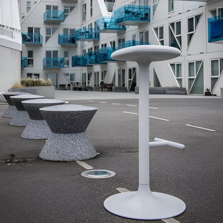 Tabouret FLINK cuisine extérieur – Tissu Panarea & repose-pieds – Pied acier