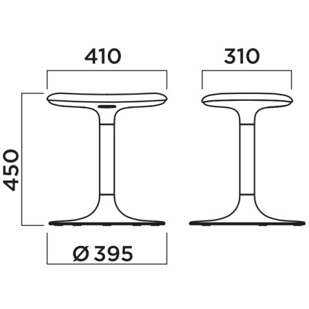 Dimensions du tabouret Flink Low en bois