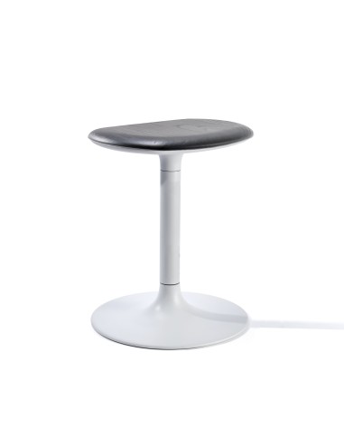 Tabouret Flink Low en bois teinté noir avec base blanche, design scandinave épuré pour intérieur contemporain
