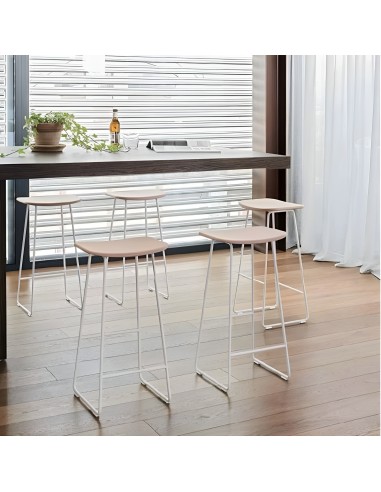 Îlot de cuisine avec tabouret hauteur 64cm - acier et plastique, léger et coloré KLEJN