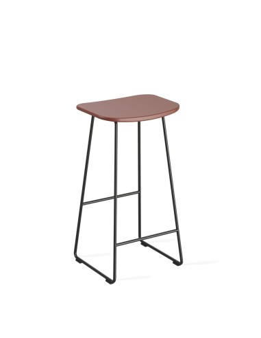 Tabouret de cuisine en acier et plastique rouge - design moderne et minimaliste pour îlots colorés KLEJN