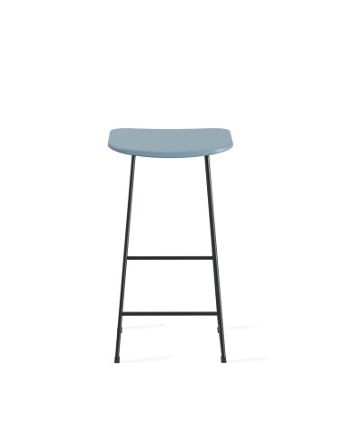 Tabouret minimaliste en acier et plastique coloris bleu - pour cuisine ou coworking KLEJN