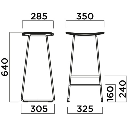 Dimensions KLEJN tabouret de cuisine