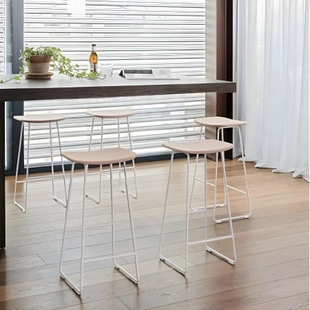 Tabouret KLEJN hauteur cuisine pour extérieurs - coloris marsala 2