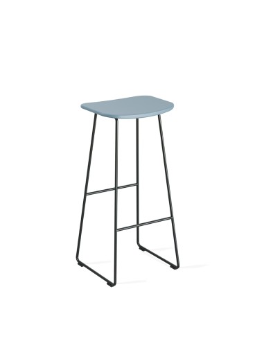 Tabouret hauteur bar KLEJN - coloris bleu pour un plan de travail coloré, ambiance scandinave