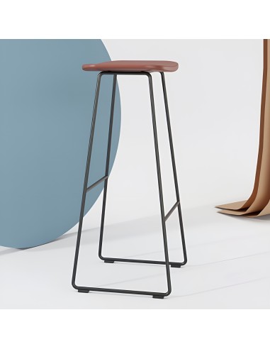 Tabouret de bar KLEJN rouge - design fin et pratique pour plan de travail haut et bar