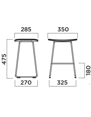 Dimensions tabouret bas avec assise en tissu KLEJN