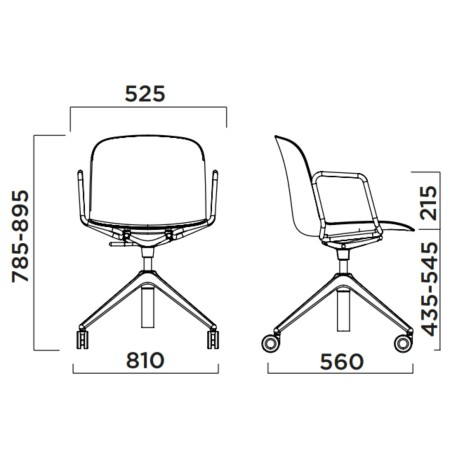 Chaise Relief réglable avec accoudoirs et assise tissu 2