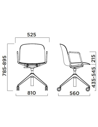 Chaise Relief réglable avec accoudoirs et assise tissu