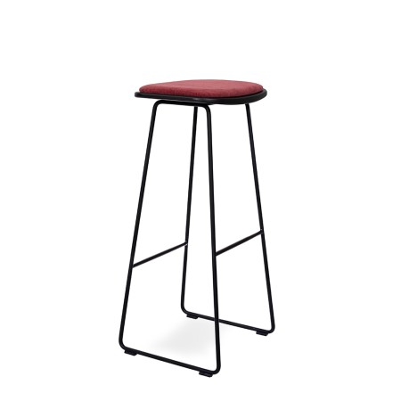 Tabouret de bar Klejn avec assise en tissu bordeaux confort et simplicité