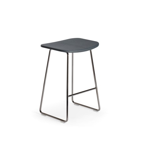 KLEJN low stool version bois avec piètement noir mat – 47,5 cm