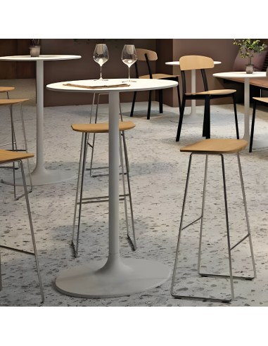 Tabouret de restauration hauteur cuisine - en bois de frêne accueillant KLEJN