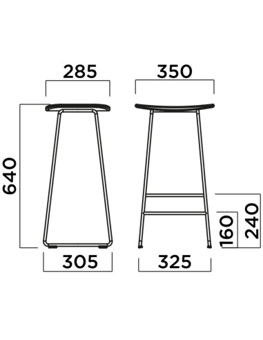Dimensions KLEJN tabouret de cuisine