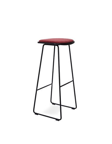 Tabouret de bar Klejn avec assise en tissu bordeaux confort et simplicité