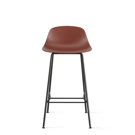 Tabouret Pure Loop Mini coloris marsala avec piètement noir – tabouret design pour intérieur moderne et élégant
