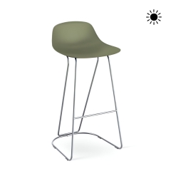 Tabouret Pure Loop Mini Dandy extérieur avec coque plastique et pieds traîneau peints