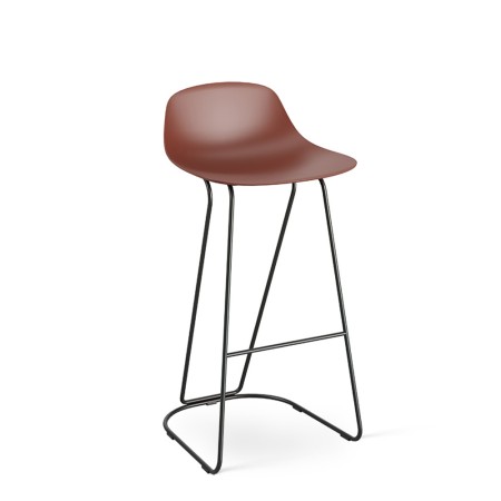 Tabouret de bar assise confortable en plastique et piètement élégant dandy Pure Loop Mini rouge