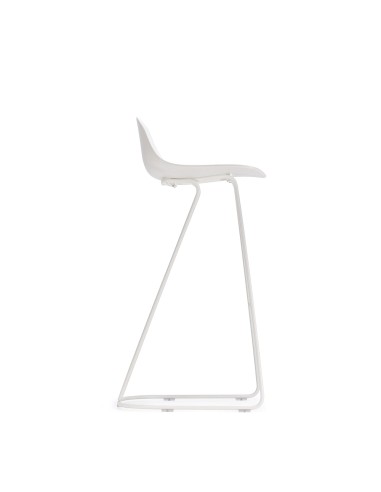 Vue latéral de la chaise haute Dandy Pure Loop Mini en blanc