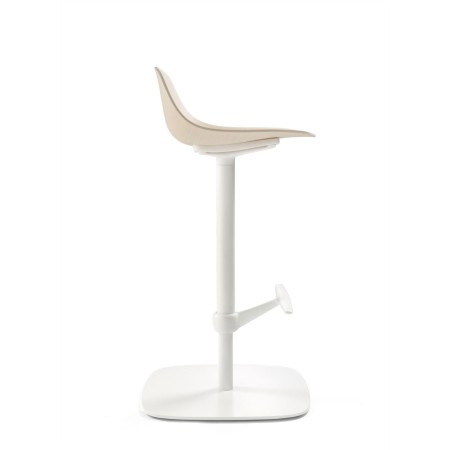 Tabouret haut réglable pour cuisine ou bureau avec structure acier et assise plastique