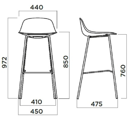Dimensions Pure mini loop - chaise haute pour bar 2