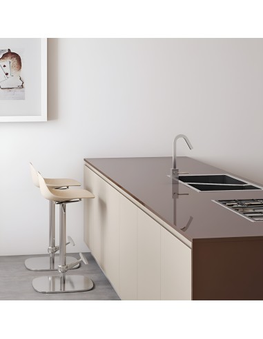 Tabouret bois cintré pivotant Pure Loop Mini Updown pour cuisine moderne