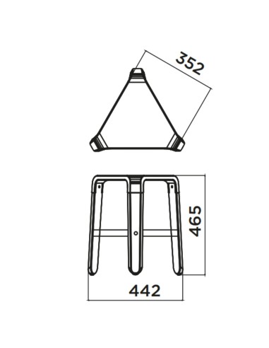 Dimensions Picapau tabouret bas