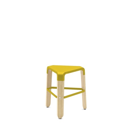 Tabouret bas Picapau - pieds en hêtre et assise en plastique design moderne et original