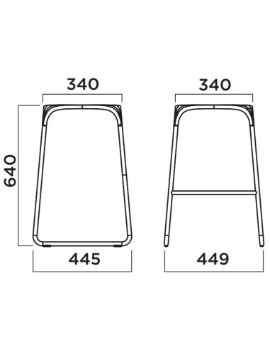 Dimensions du tabouret de cuisine Bobo