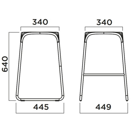 Dimensions du tabouret de cuisine Bobo