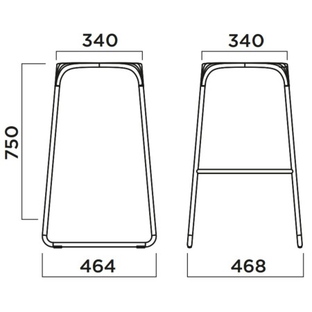 Dimensions Tabouret de bar Bobo