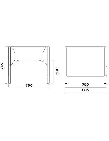 Dimensions Fauteuil Waffle one