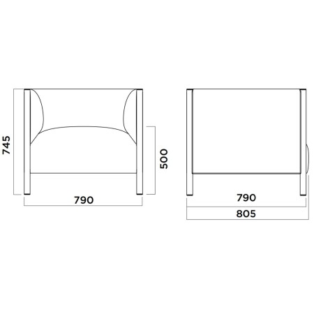Dimensions Fauteuil Waffle one