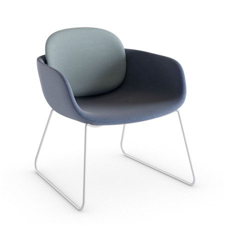 Chaise fauteuil lounge bleue et grise pour salle d'attente - chaleureux et accueillant PEB