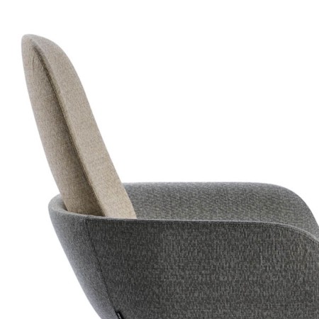 Chaise pieds de bois de frêne et assise fauteuil confortable haute pour salle d'attente - PEB 2