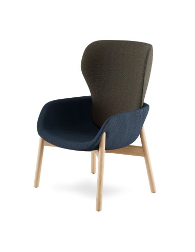 Fauteuil large dossier et pieds en frêne - confort pour salle d'attente, travail - PEB modesty panel