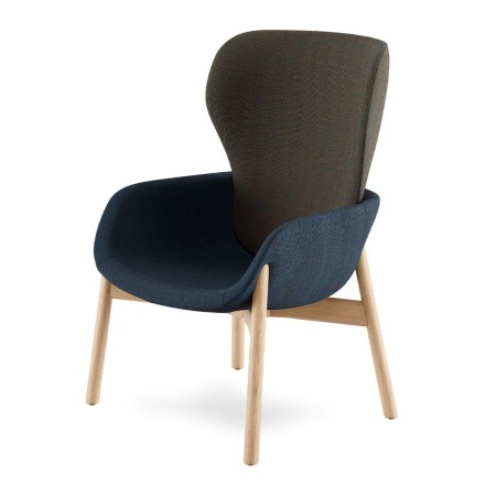 Fauteuil large dossier et pieds en frêne - confort pour salle d'attente, travail - PEB modesty panel