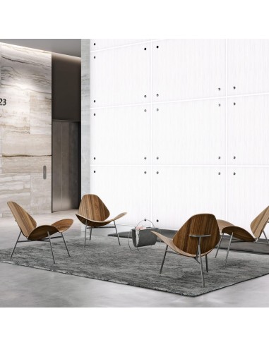 ensemble de fauteuils lounge Kram en noyer pour hall d’entrée contemporain