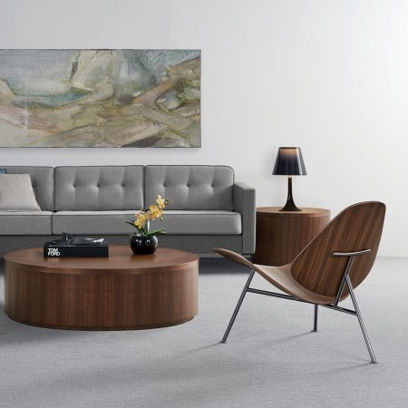 Chaise design en bois contreplaqué avec grande assise KRAM 2