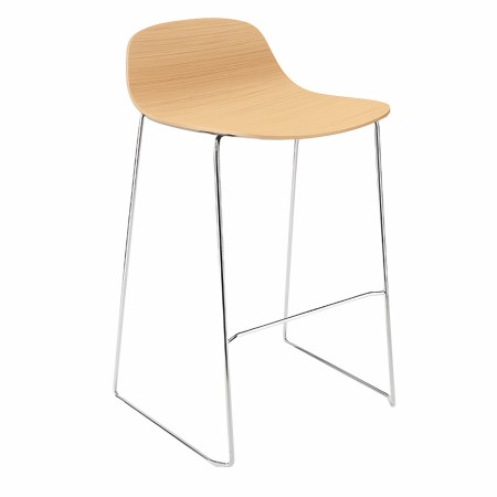 Tabouret de bar en bois avec pieds traîneau – Pure Loop Mini