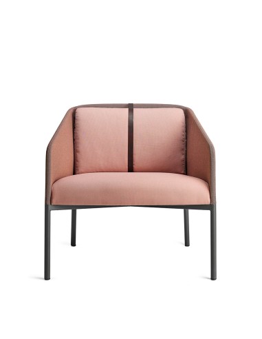 fauteuil DEMOISELLE avec ceinture en cuir- confortable siège de salle d'attente rose
