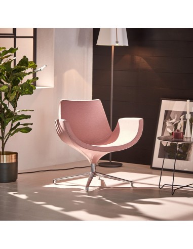 Fauteuil design Beetle rose – fauteuil lounge avec pied étoile, ambiance salon moderne