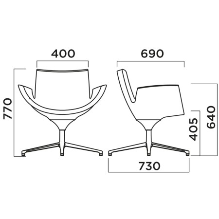Dimensions du fauteuil bas lounge BEETLE