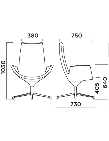 Dimensions du fauteuil Beetle high back