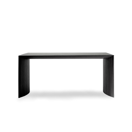 Banc MUSEUM 2 place pour salles d'attente et halls - chêne naturel teinté noir